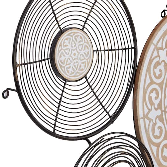 Black Iron & Wood Eclectic Wall Décor